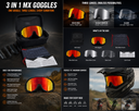 3 in 1 MX Goggles