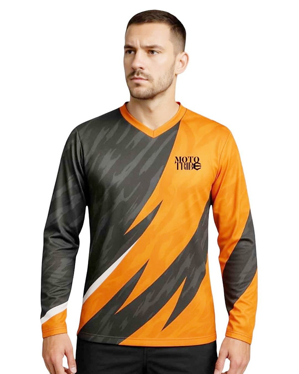 Black-Orange Biker Jersey (2XL)